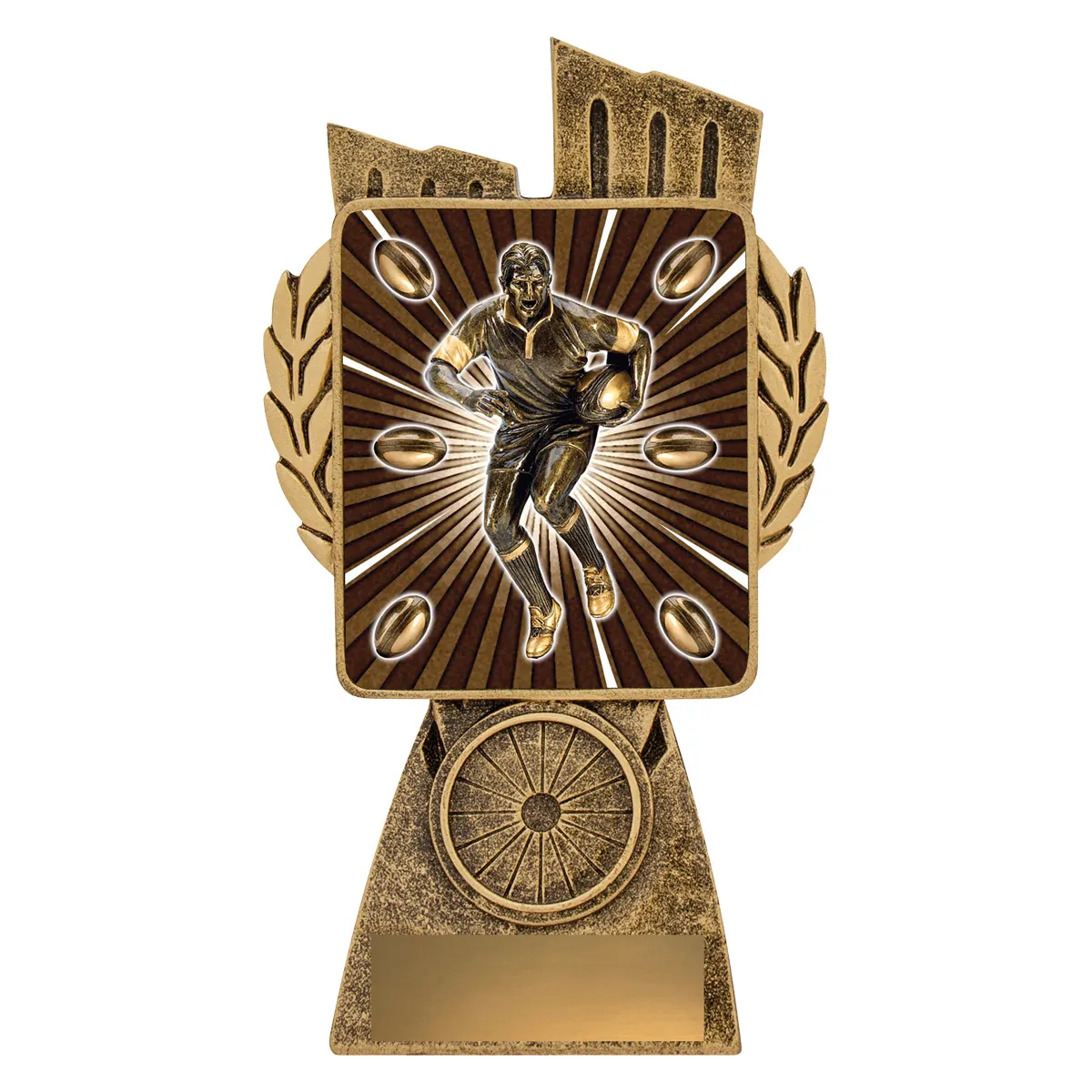Gold antique gold lynx - male rugby with resin construction