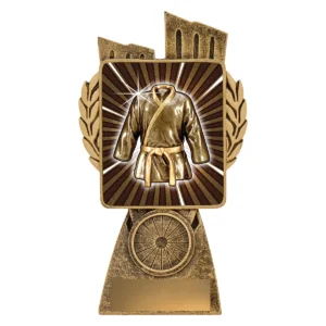 Gold antique gold lynx - martial arts with resin construction