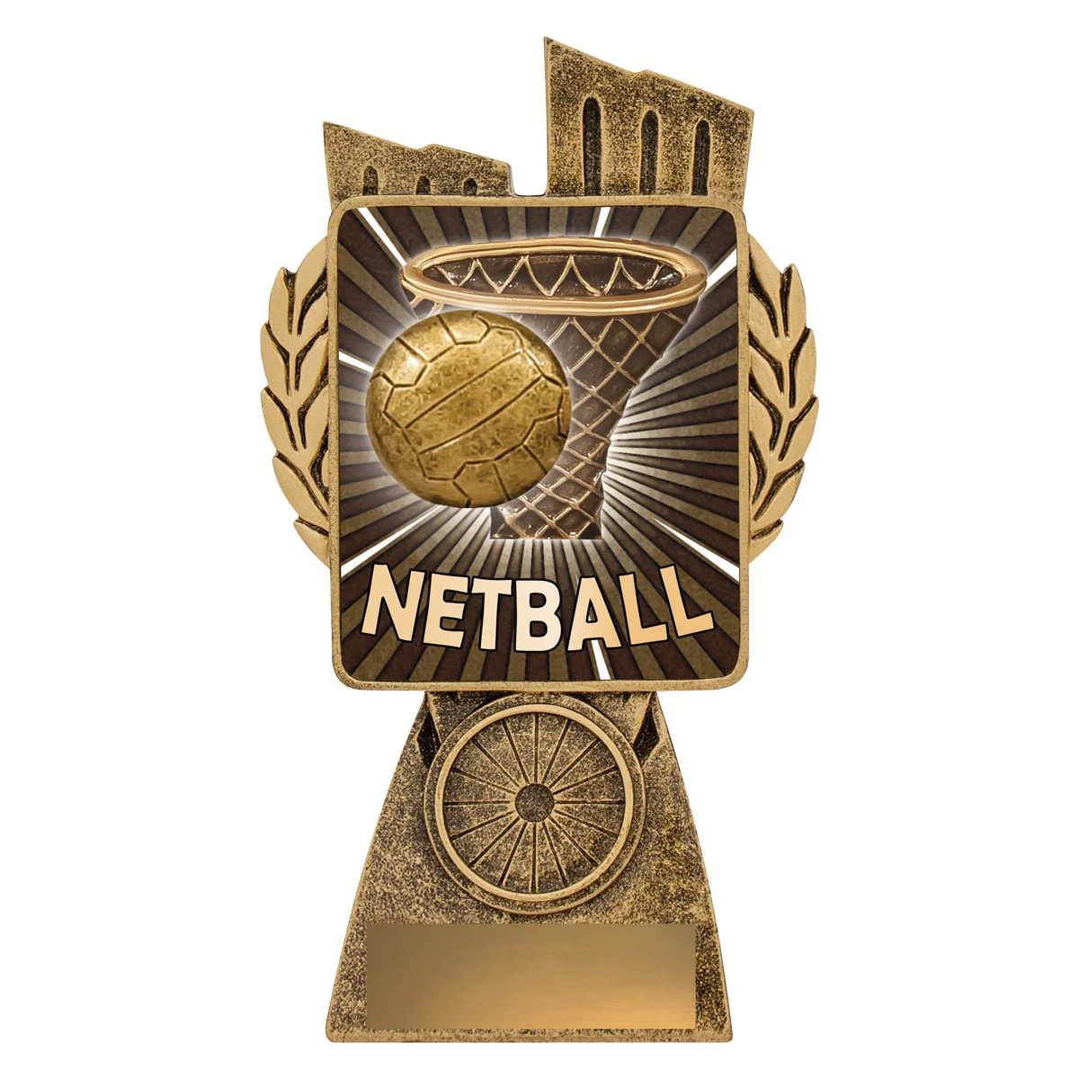 Gold antique gold lynx - netball with resin construction