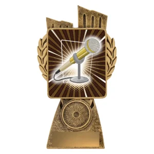 Gold antique gold lynx - public speaking with resin construction