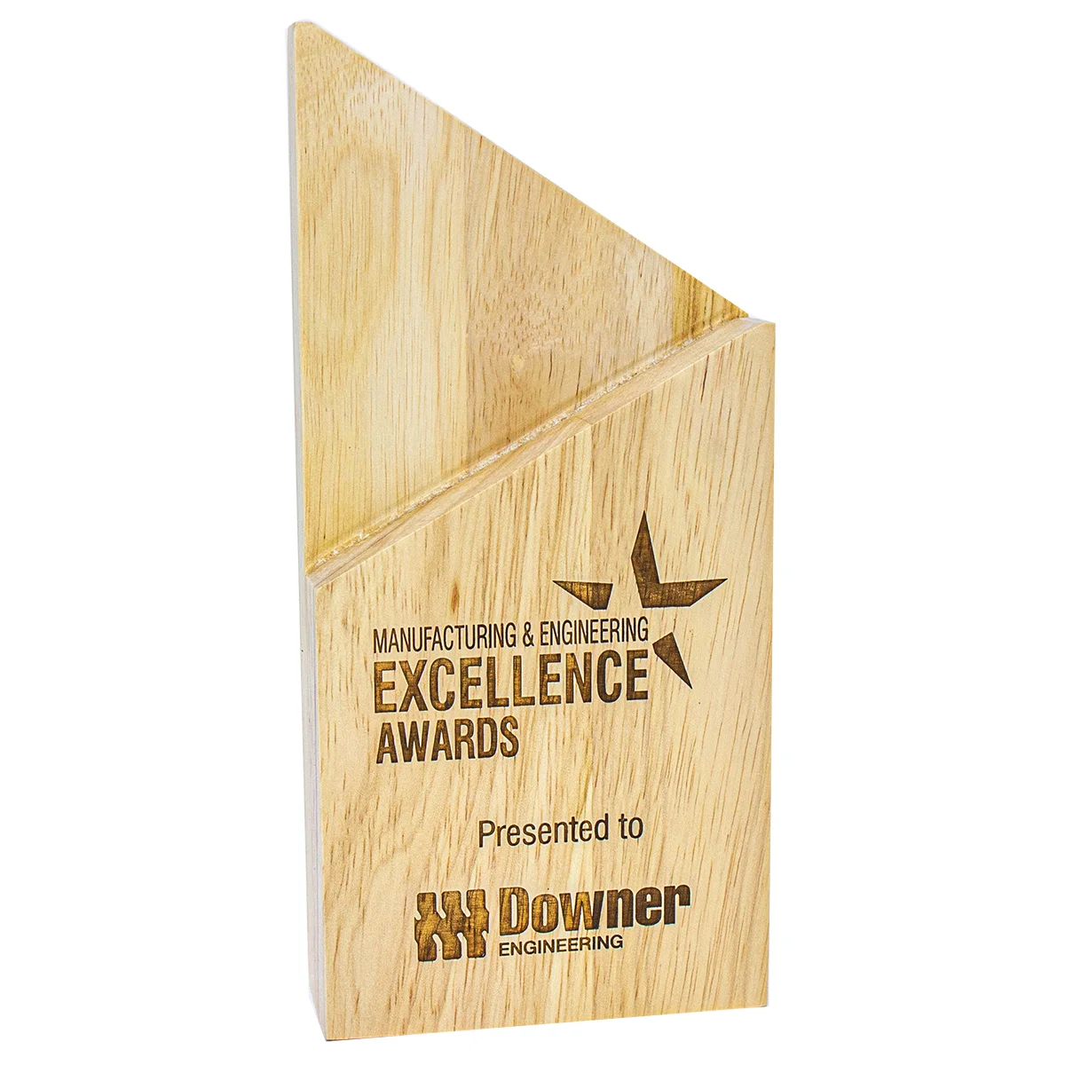 Arrow award with wood construction