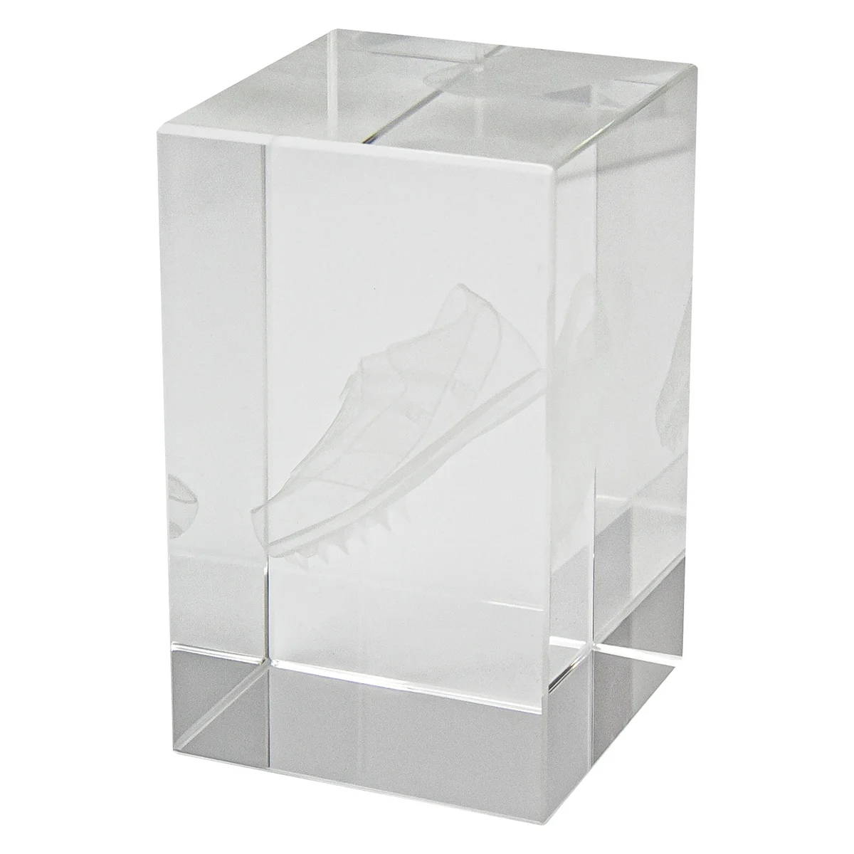 Athletics crystal block award with crystal construction