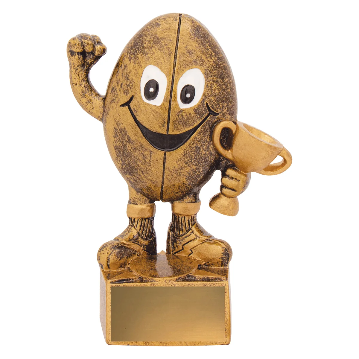 Gold aussie rules kids character with resin construction