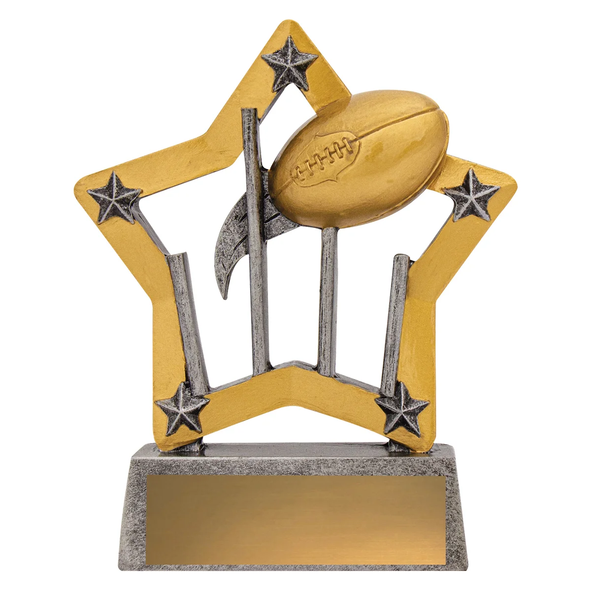Silver aussie rules mini star with resin construction