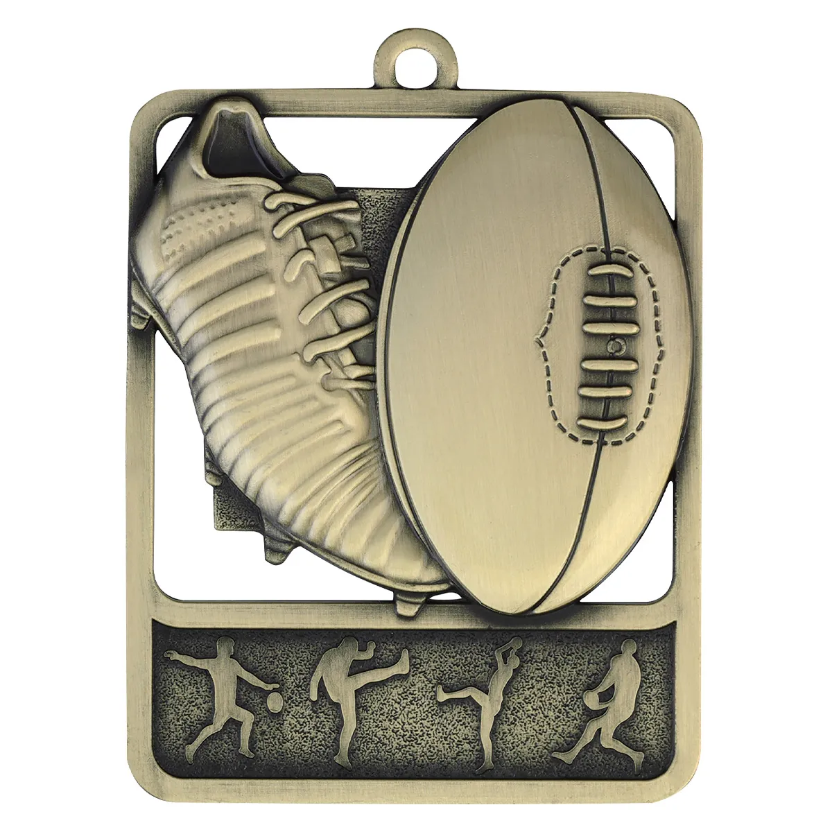 Gold aussie rules rosetta with metal construction