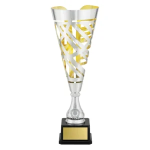 Gold / silver aztec cup with plastic / metal construction