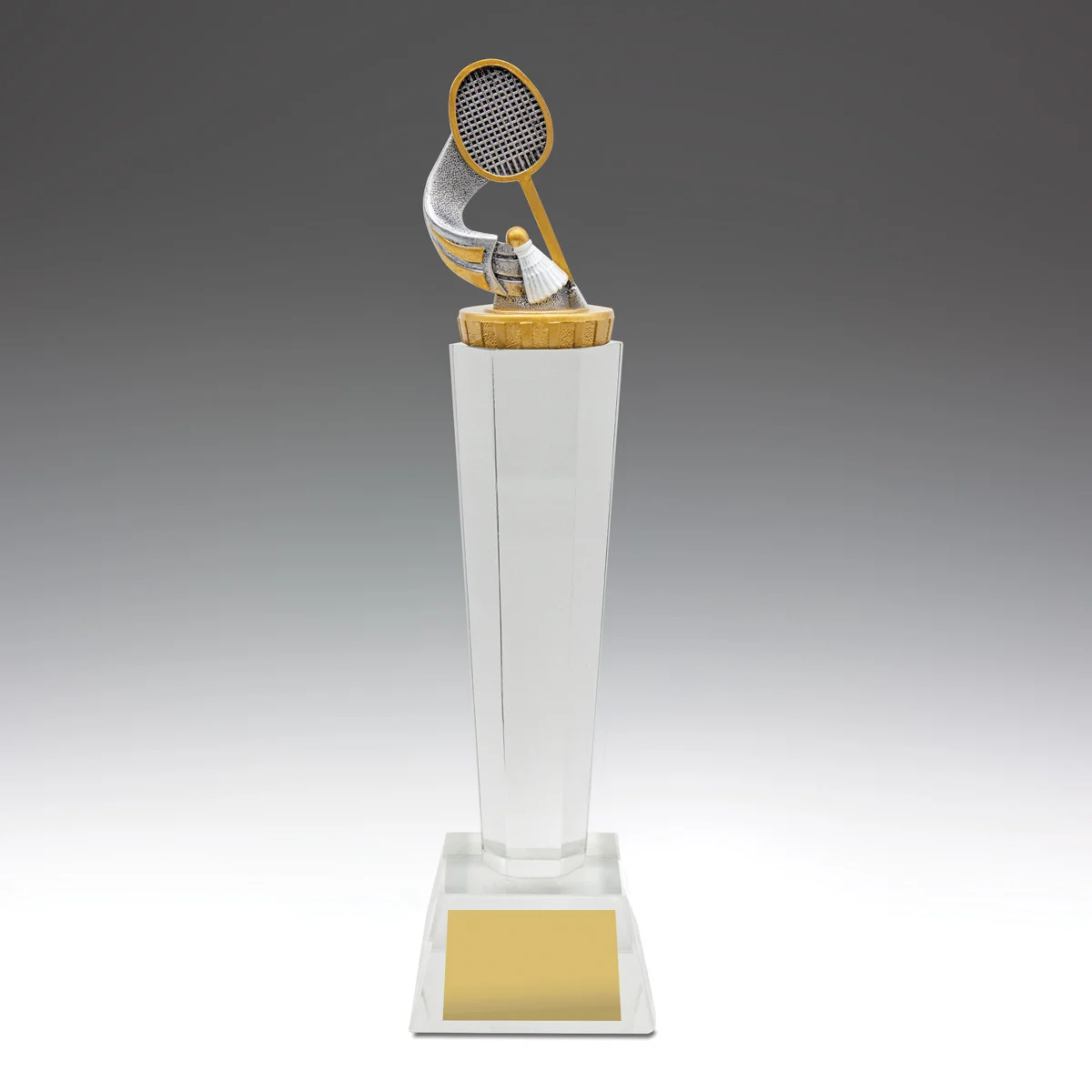 Badminton crystal with crystal construction
