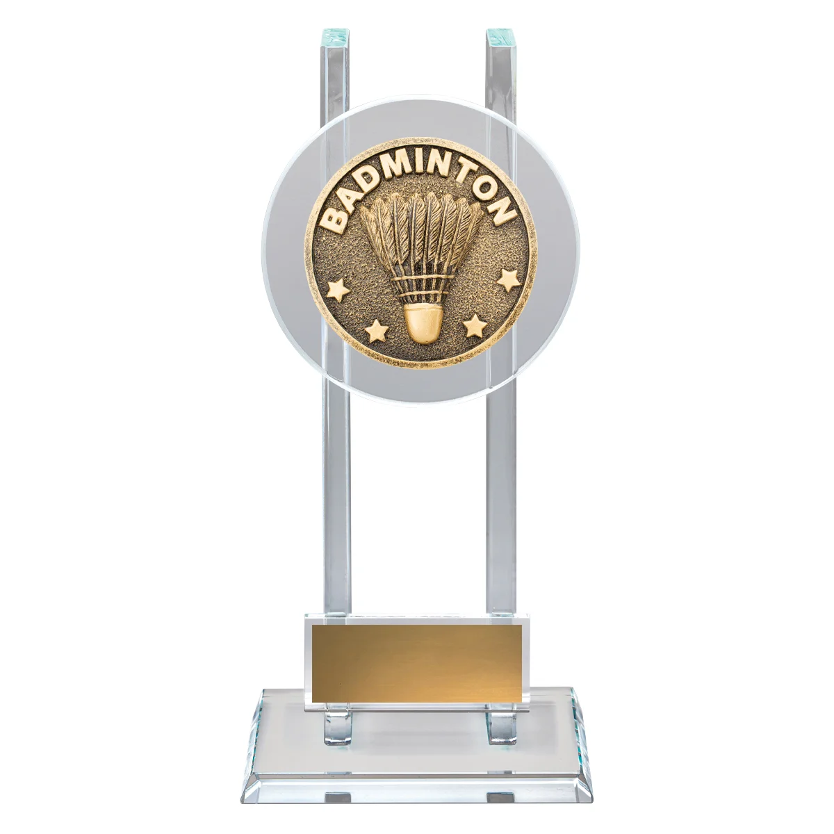 Gold badminton spartan glass with glass construction