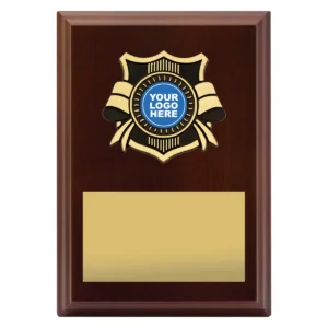 Walnut banner plaque with timber construction