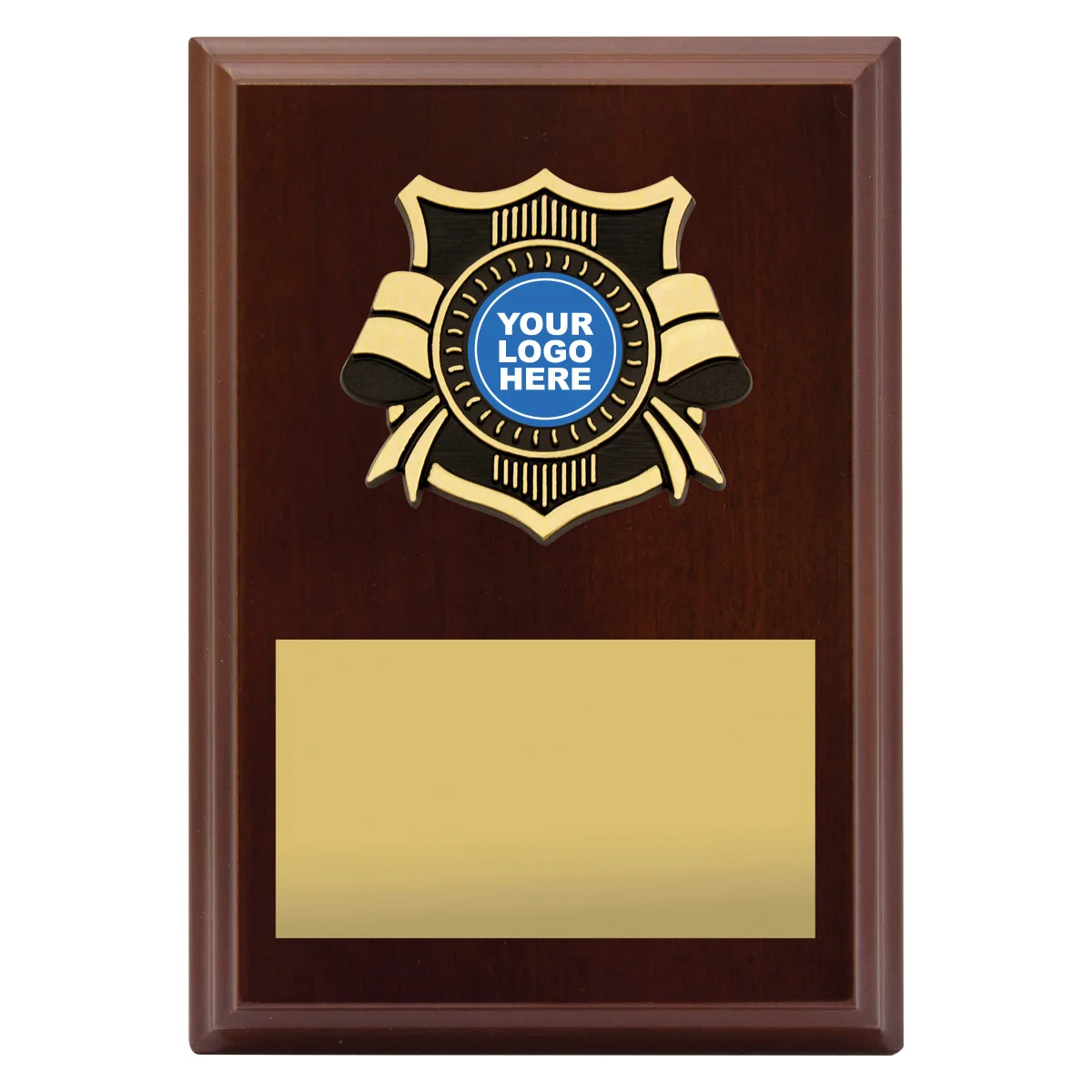 Walnut banner plaque with timber construction