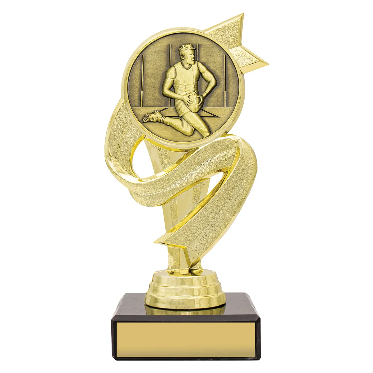 Gold banner ribbon - male with plastic / marble construction