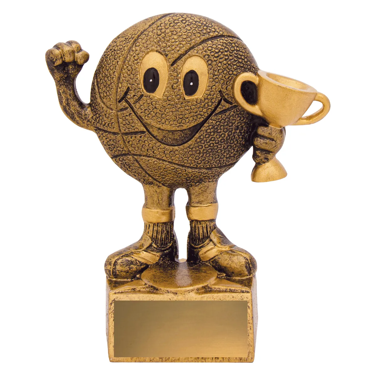 Gold basketball kids character with resin construction