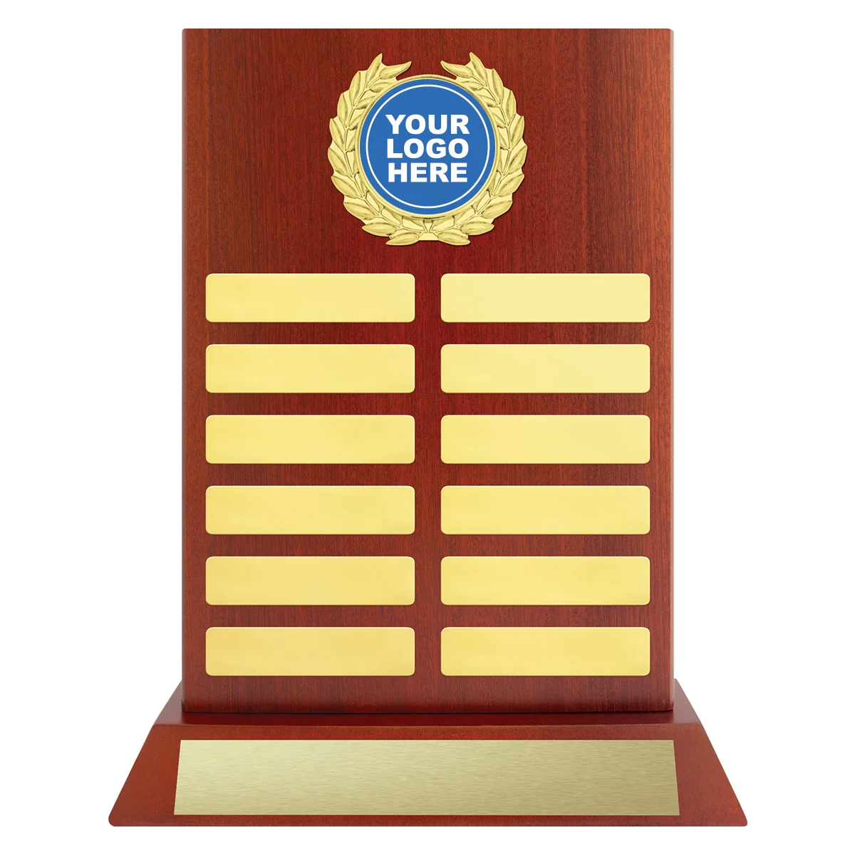 Walnut benchmark award with timber construction