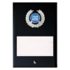 Black black glass plaque with glass construction