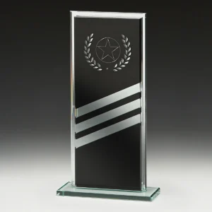 Black black quest glass with glass construction