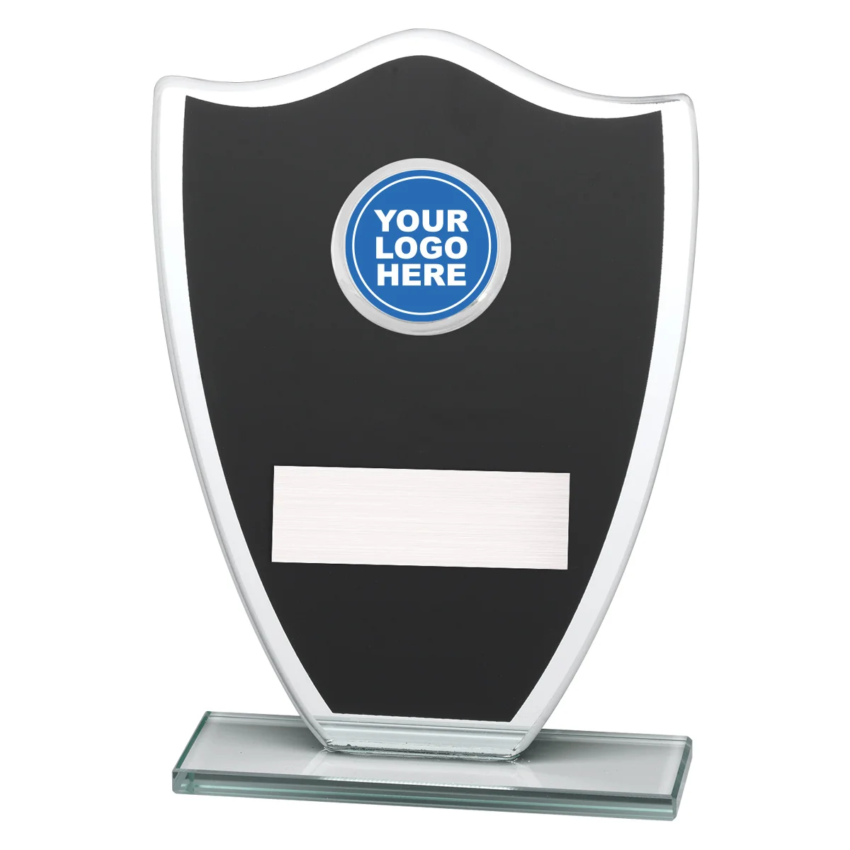 Black black shield with glass construction