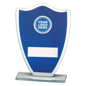 Blue blue shield with glass construction