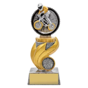Silver bmx flame with resin construction