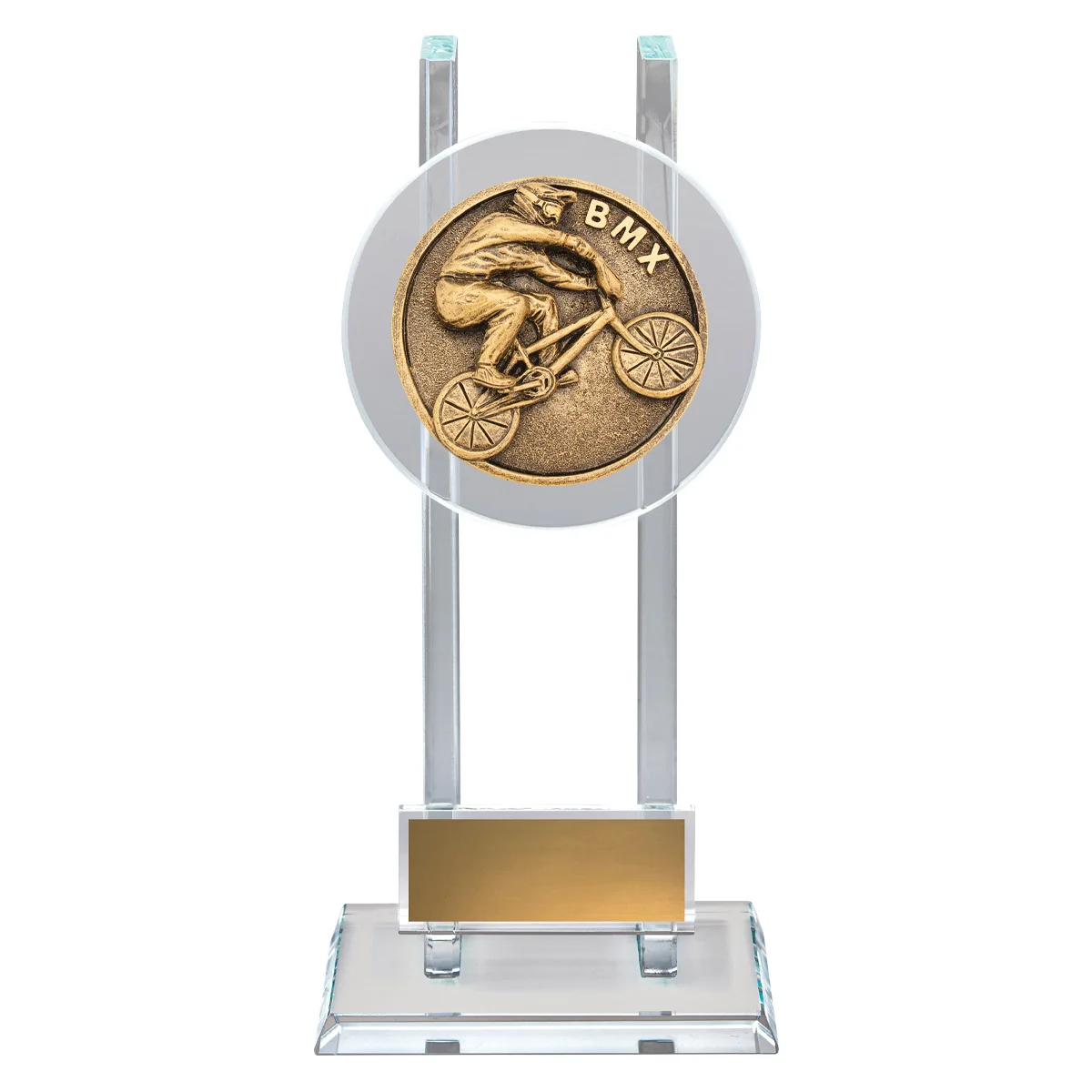 Gold bmx spartan glass with glass construction