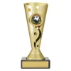 Gold carnival cup - football with plastic / marble construction