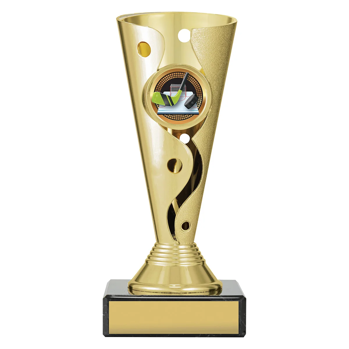 Gold carnival cup - ice hockey with plastic / marble construction