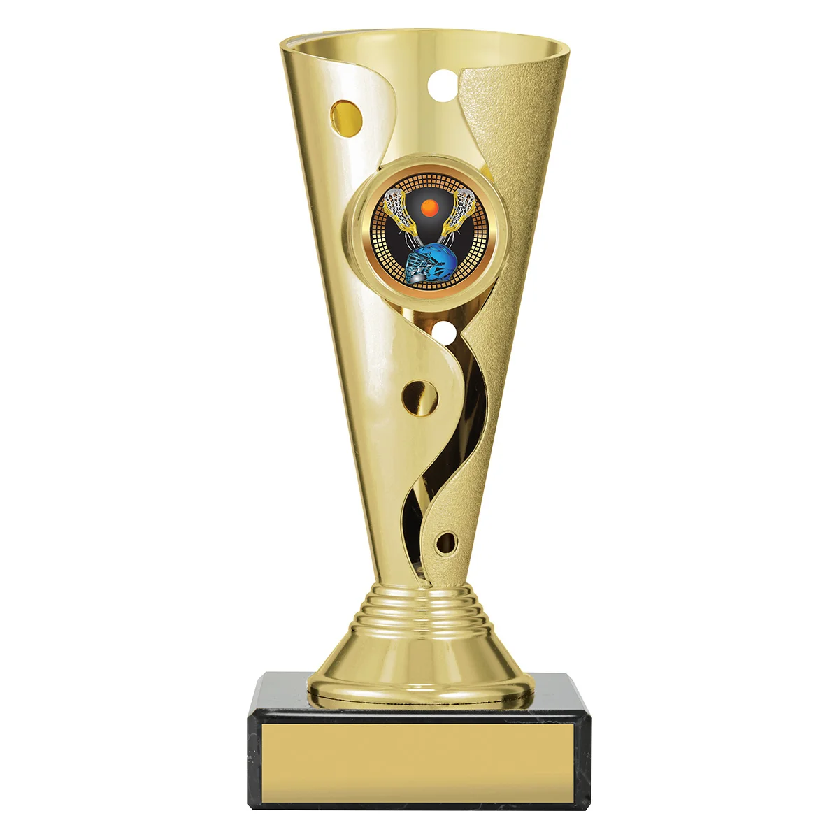 Gold carnival cup - lacrosse with plastic / marble construction