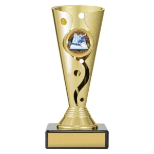 Gold carnival cup - snowboarding with plastic / marble construction