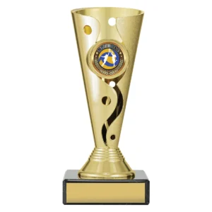 Gold carnival cups with plastic / marble construction
