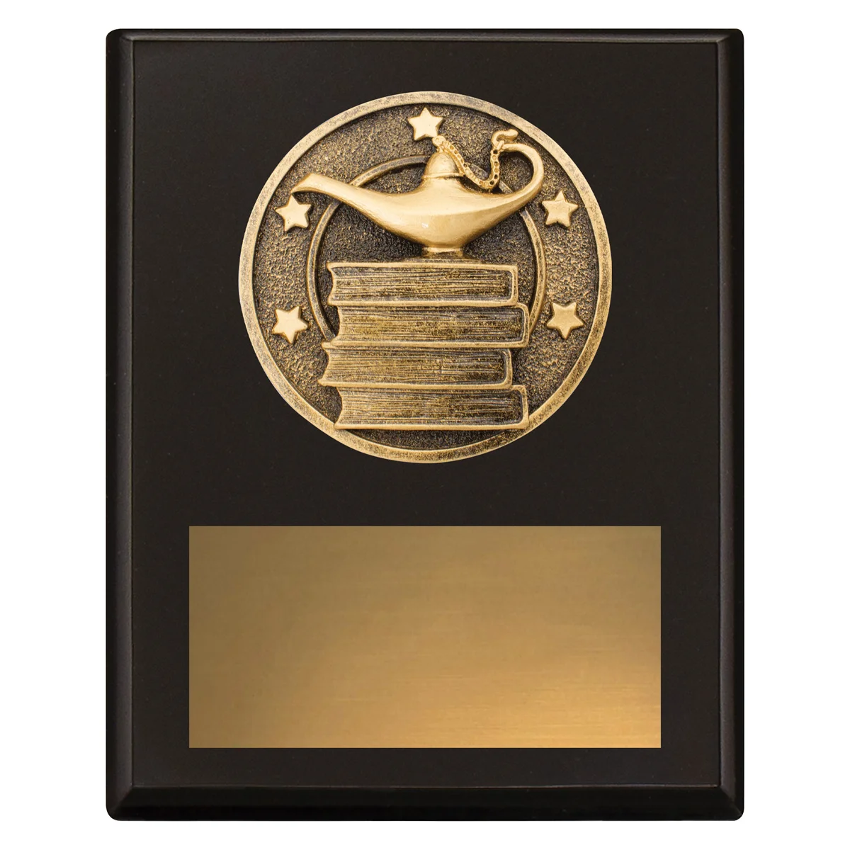 Black challenge plaque - academic with timber construction