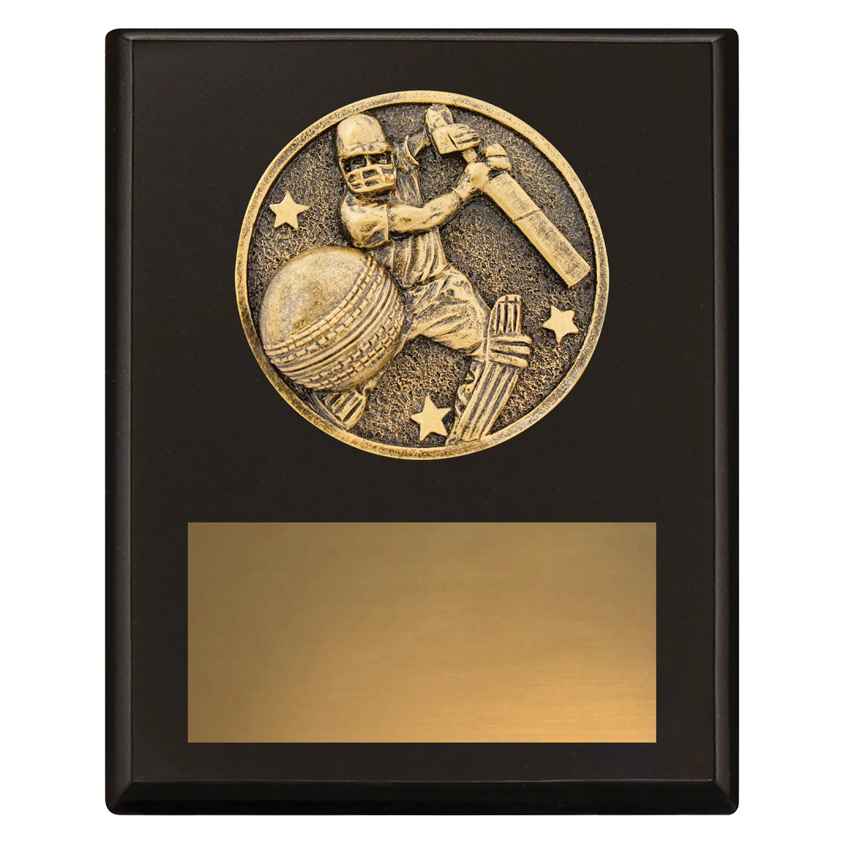 Black challenge plaque - batting with timber construction