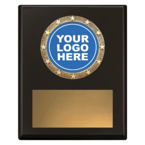 Black challenge plaque with timber construction