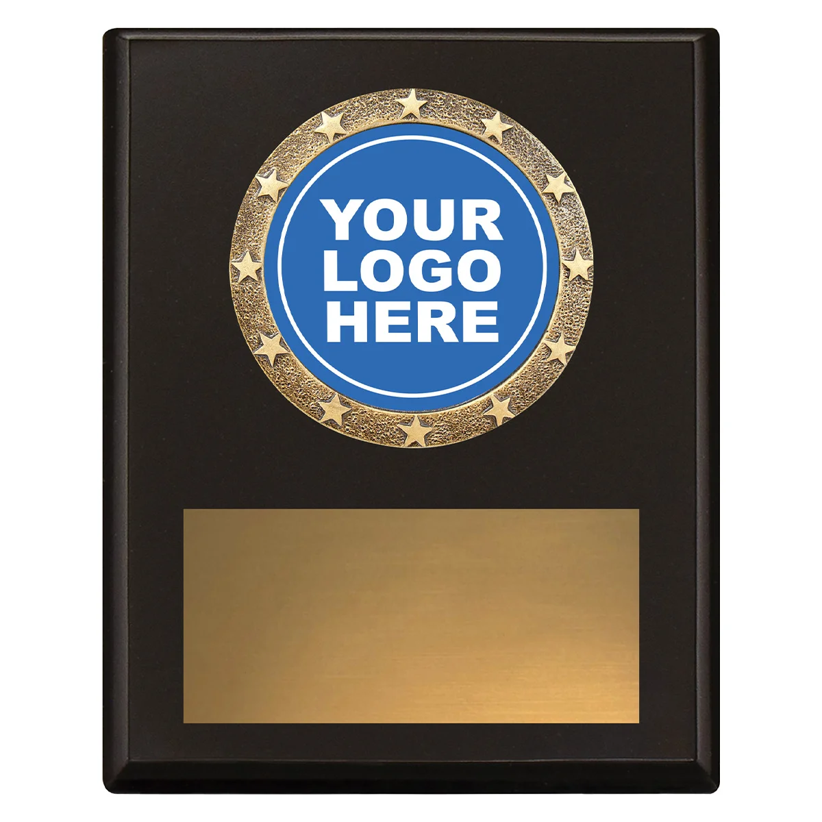 Black challenge plaque with timber construction