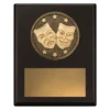 Black challenge plaque - drama with timber construction