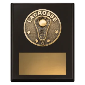 Black challenge plaque - lacrosse with timber construction