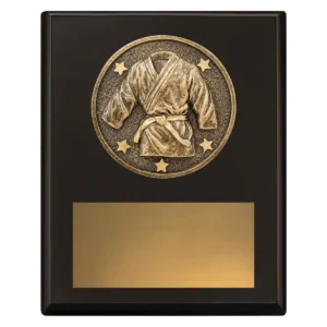Black challenge plaque - martial arts with timber construction
