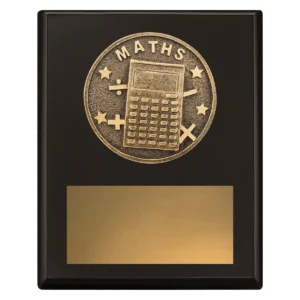 Black challenge plaque - maths with timber construction
