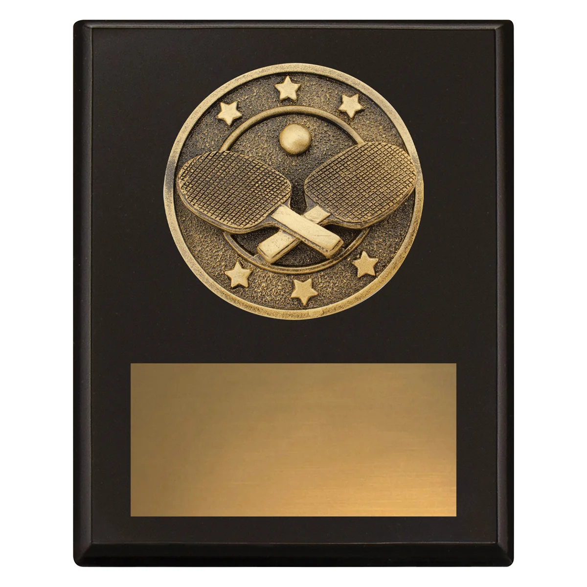 Black challenge plaque - table tennis with timber construction