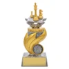 Silver chess flame with resin construction
