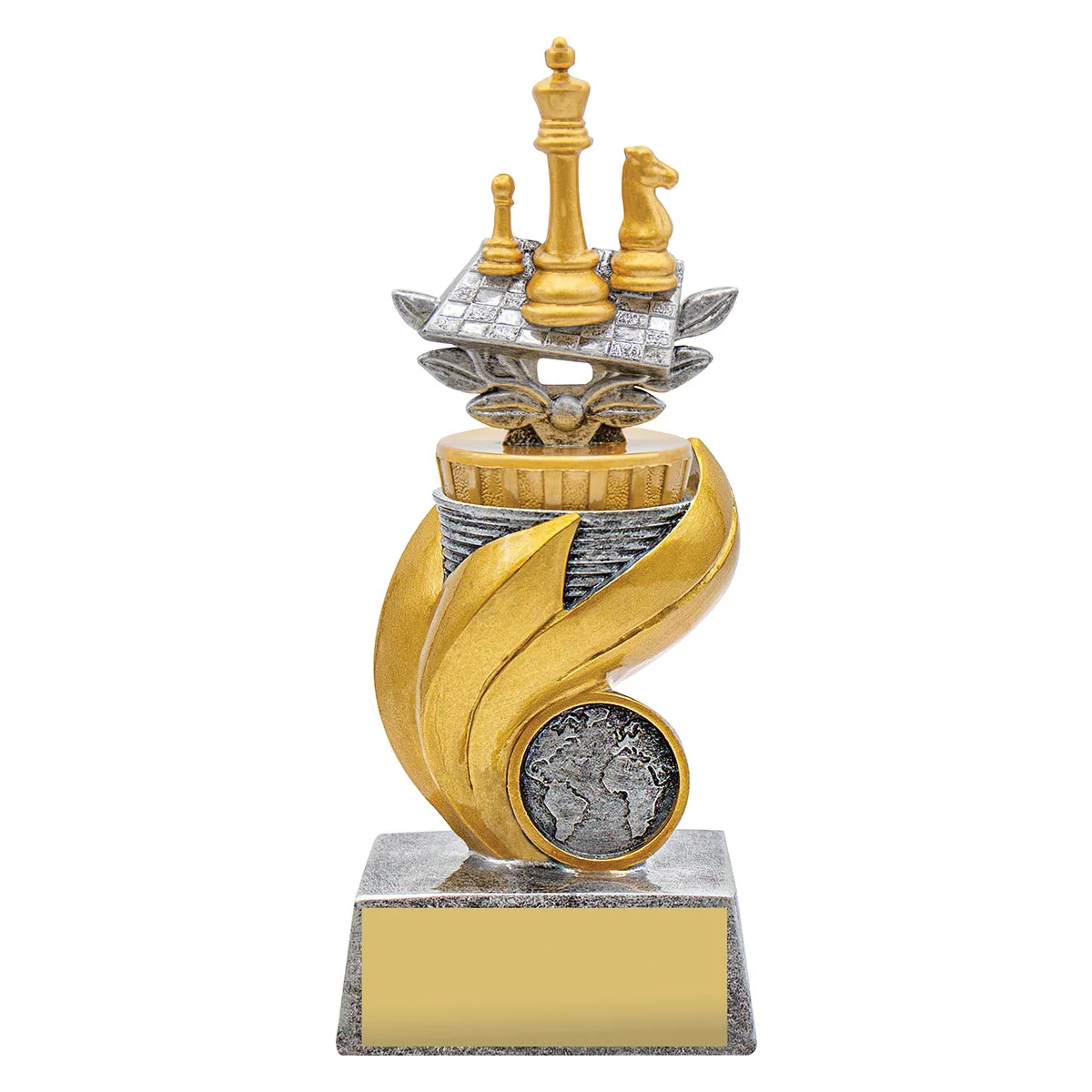 Silver chess flame with resin construction
