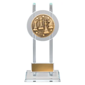 Gold chess spartan glass with glass construction