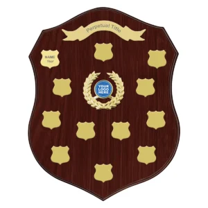 Walnut chronicle shield with timber construction
