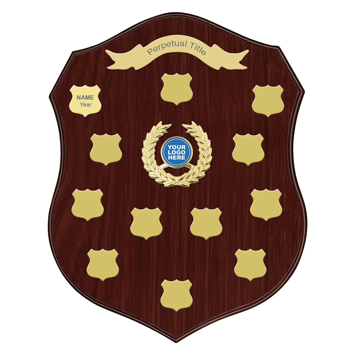 Walnut chronicle shield with timber construction