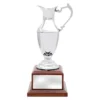 Silver claret jug with metal / timber construction