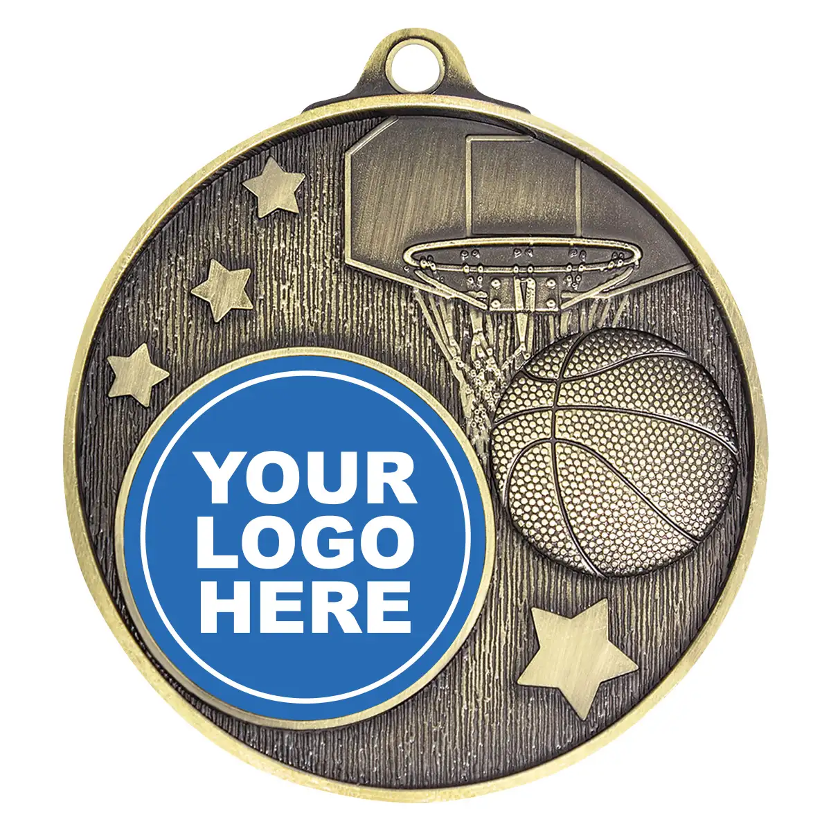 Gold club medal - basketball with metal construction