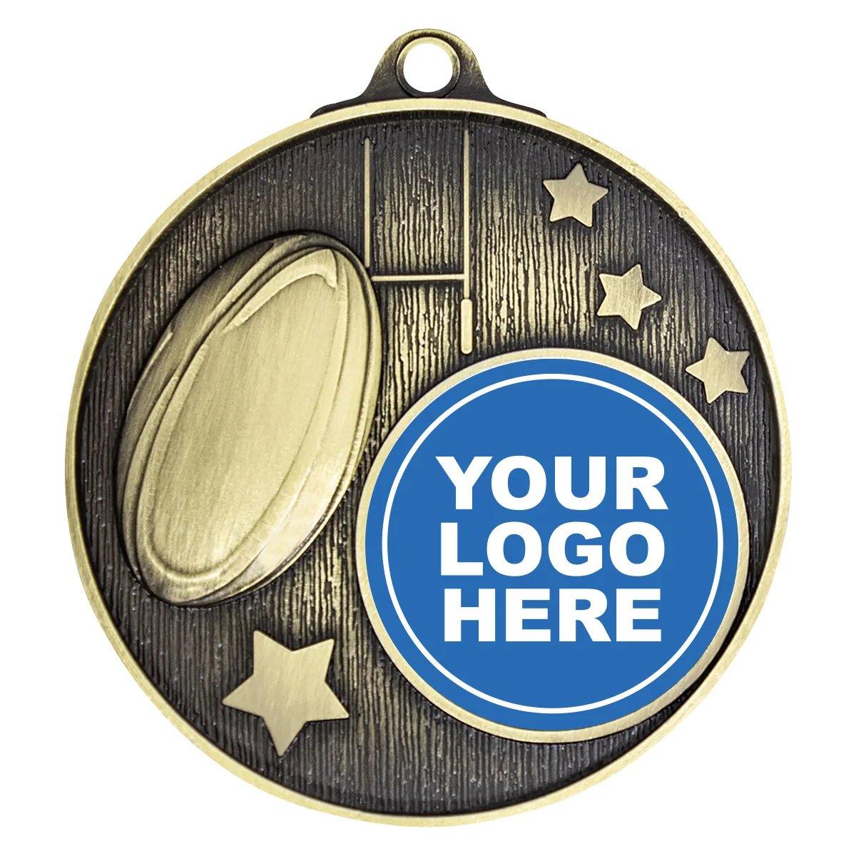 Gold club medal with metal construction