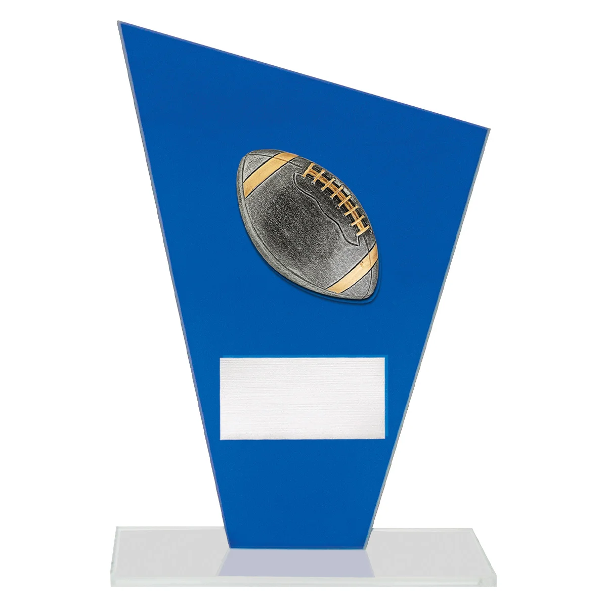 Blue cobalt glass - american football with glass construction