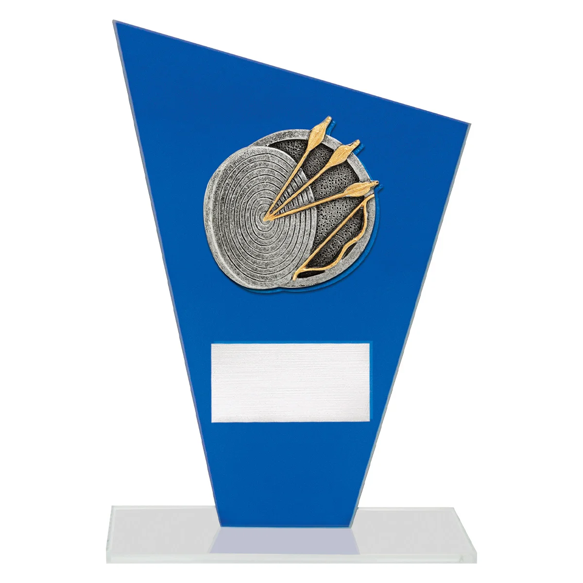 Blue cobalt glass - archery with glass construction
