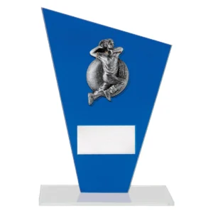 Blue cobalt glass - female bowling with glass construction