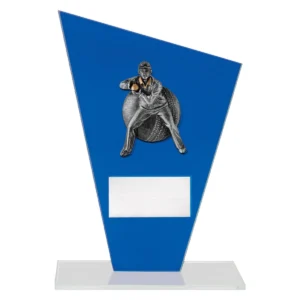 Blue cobalt glass - male fielding with glass construction