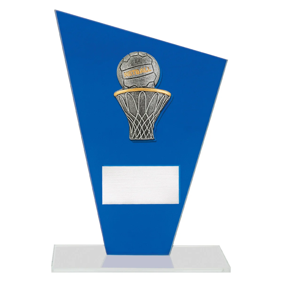 Blue cobalt glass - netball with glass construction